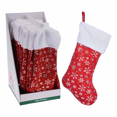 Christmas Stocking, Snowflake. 100 Pe+