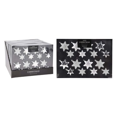 Christmas Ball Star  Silver 16Pcs+