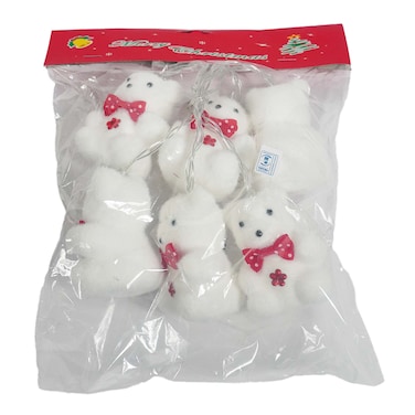 6 pieces White Teddy Bear  Jl240231