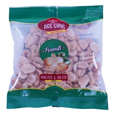 Beecare Naturals Roasted and Salted Peeled Peanuts 50G