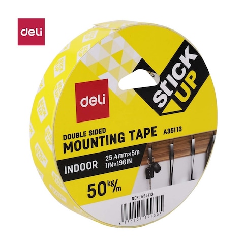 DELI MOUNTING TAPE 1x5M LARGE CORE
