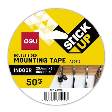 DELI MOUNTING TAPE 1x5M LARGE CORE