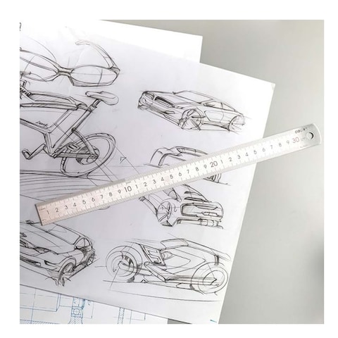 DELI DL8030Y STEEL RULER 30CM
