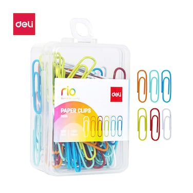 DELI PLASTIC ASST. COLOR PAPER CLIP