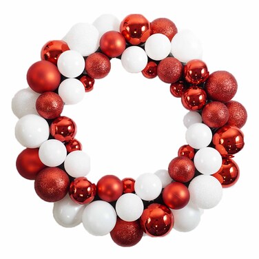 Pk Xmas Door Ring Red/White 35cm