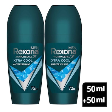 Rexona ExtraCool Men Antiperspirant Roll On Deodrant Twin Pack 2x50ml