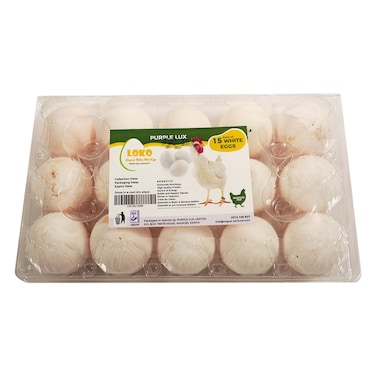 Purle Lux Organic White Eggs 15 Pieces