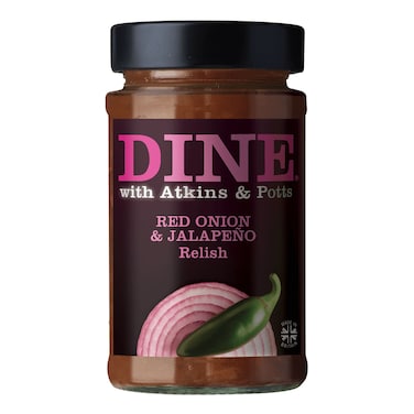 Atkins &amp; Potts Red Onion &amp; Jalapeno Relish 215G