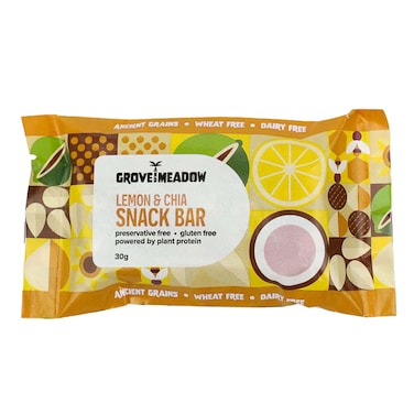 Grove &amp; Meadow Lemon &amp; Chia Snackbar 30G
