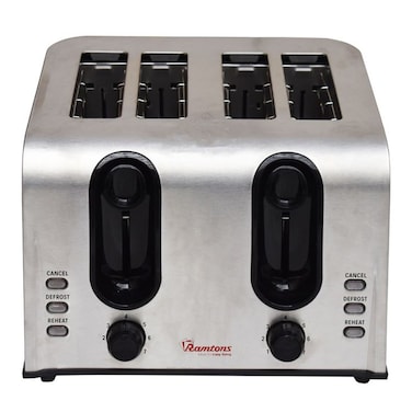 Ramtons 4 Slice Pop Up Toaster Stainless Steel- RM/678