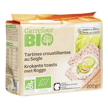 Carrefour  Bio Crunchy Rye Melba Toasts 2+