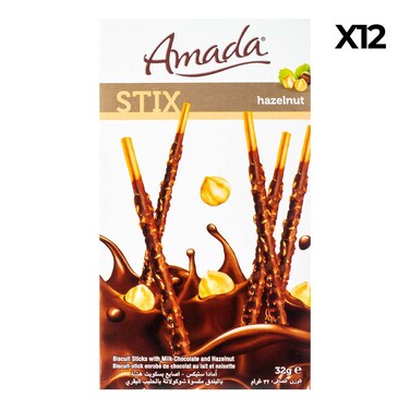 Biscolata Stix Hazelnut 32Gx12