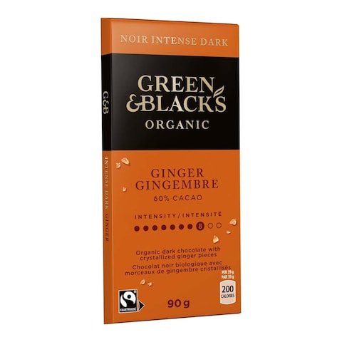 Green &amp; Black&#39;s Dark Choco 60% Ginger 90G
