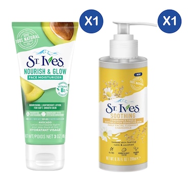 ST. Ives Soothing Daily Chamomile Facial Cleanser 200ml + ST. Ives Nourish &amp; Glow Face moisturizer 85G