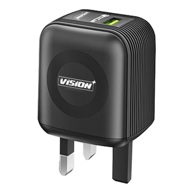 Vision Plus Fast Charger with 1m USB Type-C Cable 18W Black VPAD1C
