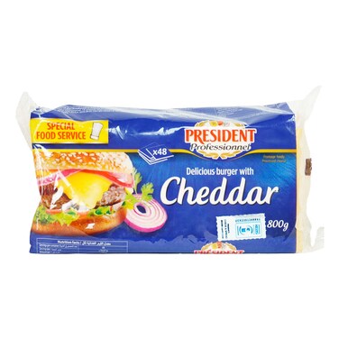 President Burger Cheddar Cheese Slices 800G