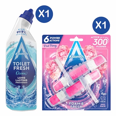 Astonish Toilet Gel 750Ml + Astonish Foam Fresh Pack Ocean Fresh