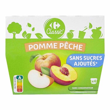 Carrefour Apple And Peach Puree 100g Pack of 4
