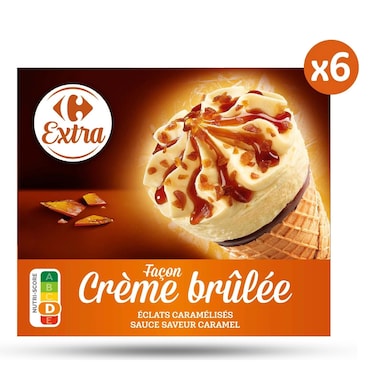 Carrefour X6 Creme Brulee Ice Cream Cone 417G