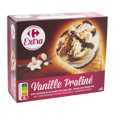 Carrefour Extreme Cone Vanille Praline 6x120ml