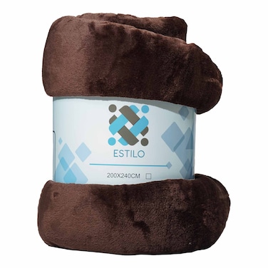 Estilo Fleece Blanket 200X240 Plain Brown