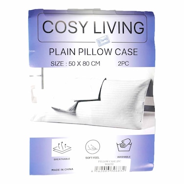 Cosy Living Plain Pillow Case 2Pc White