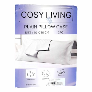 Cosy Living Plain Pillow Case 2P Lilac