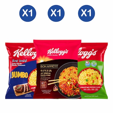 Kelloggs Noodles X2 Chicken + Jumbo vegetable + Beef

