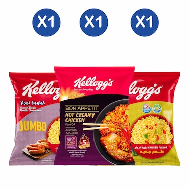 Kelloggs Noodles Hot + Jumbo Chicken + Sausage flavour