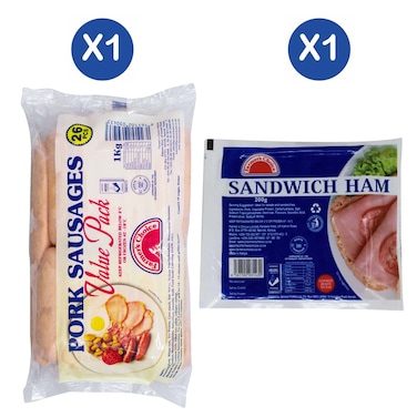 Farmers Choice Pork Value Pack 1kg + Sandwich Ham