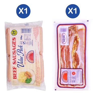 Farmers Choice Beef Value Pack 1kg + Streaky Bacon 400g