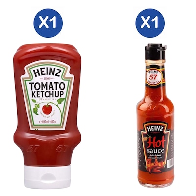 Heinz Ketchup 460g + Hot Sauce 165g