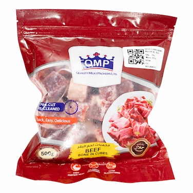 Qmp Beef Bone In Cubes 500g