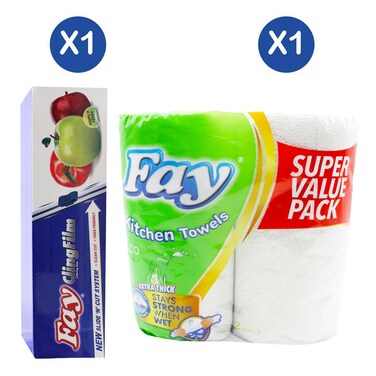 Fay Slide 'N' Cut 30x30 Cling Film + Eco Towel