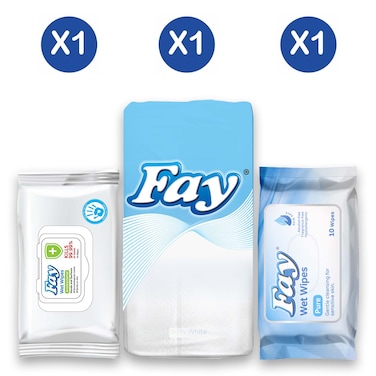 Fay Antibacterial Wipes + Pocket.H + Pure Wet Wipes 