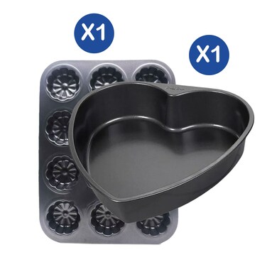 Nonstick 12 Pieces Miffin + Heart Tray