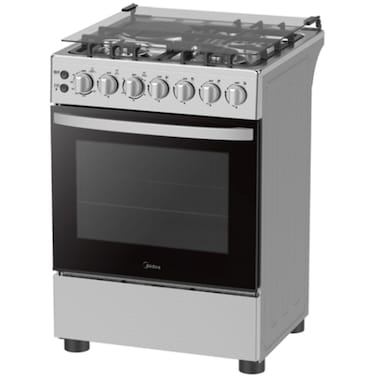 Midea Freestanding Gas Cooker &ndash; 3 Gas + 1 Electric, Silver 60X60 60E3G1H4F-SL