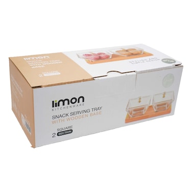 Limon  Square Snack  Tray 2 Section