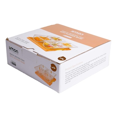 Limon  Square Snack  Tray 4 Section