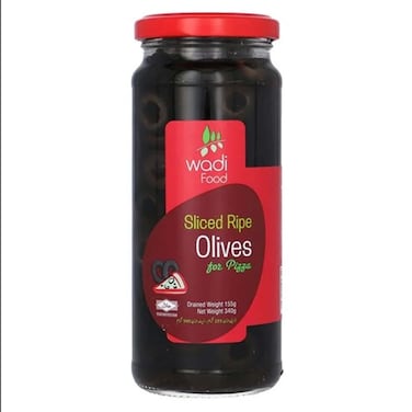 Wadi Foods Sliced Black Olives 340G