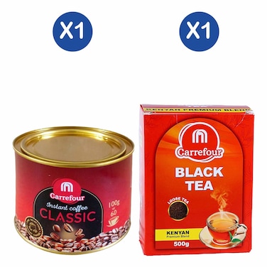 Carrefour Instant Coffee 100G +Loose Tea 500G