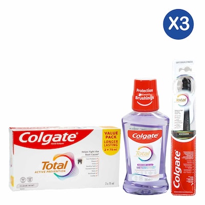 Colgate Total 12 Value Pack + Mouth Wash + Toothbrush 