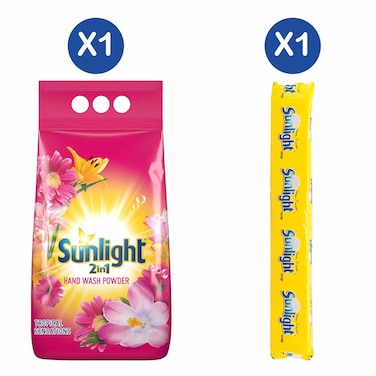 Sunlight Powder Detergent Eden Pink 3.5Kg + Bar Soap