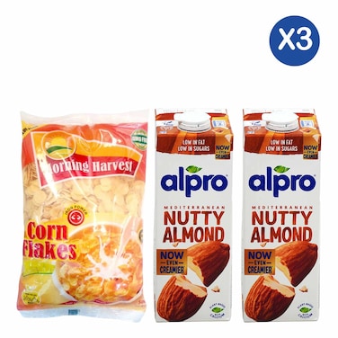 Morning Harvest Cornflakes + 2 Alpro Original Almond Milk Drink 1l
