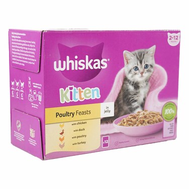 Whiskas Kitten Pouches Poultry 85g x 12