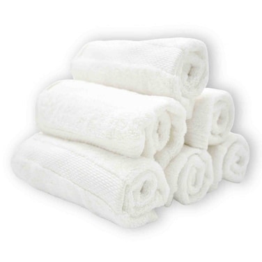 Cotton Terry Premium Face Towel White