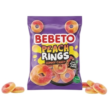 Bebeto Soft Candy Peach Rings 18g