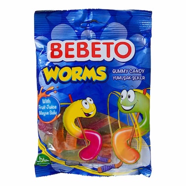 Bebeto Gummy Candy Worms 80g
