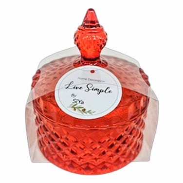 Siya Ca-006 Orange Glass Jar With Lid