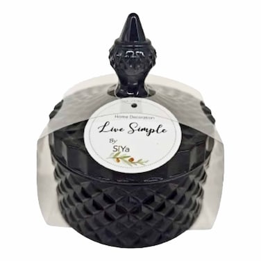 Siya Ca-007 Black Glass Jar With Lid